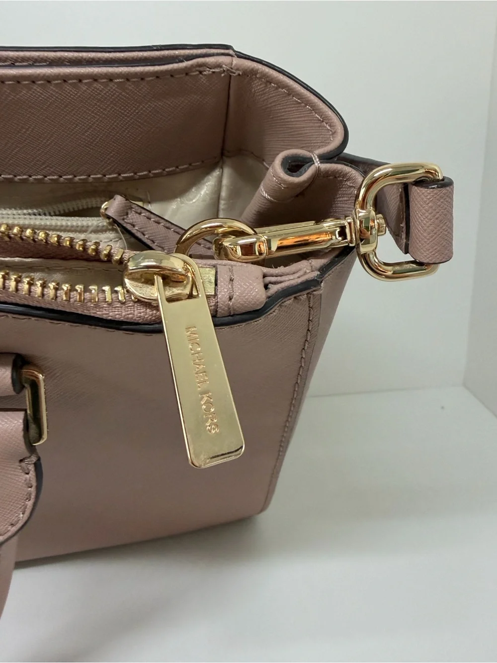 Michael Kors Pink Saffiano Convertible Satchel